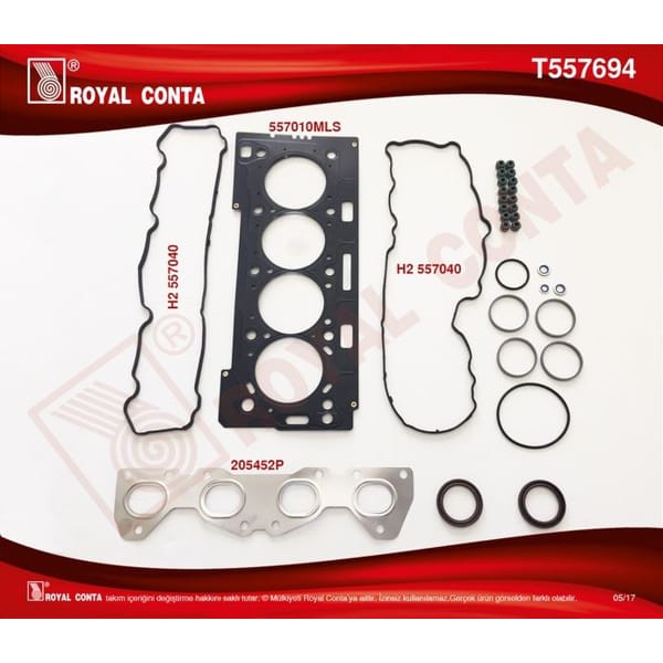 ROYAL T557694 Motor Takım Conta Üst Skt Keçelı - Reınz S.Lastıklı 206 207 307 308 1.6 16V Tu5Jp4 