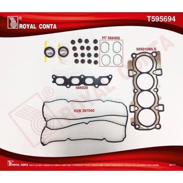 ROYAL T595694 Motor Takım Conta Üst Skt Keçelı - Subp.Lastra F Ocus II 1.6 16V 03-07 100Hp