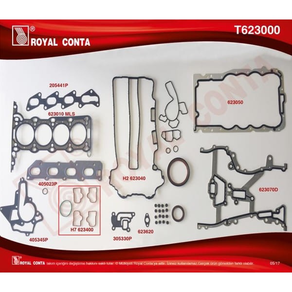 ROYAL T623000 Üst Takım Conta Keçeli Corsa C-D - Astra G-H - Merıva-Zafira-Vectra 1.2-1.4 16V Z12Xe- 