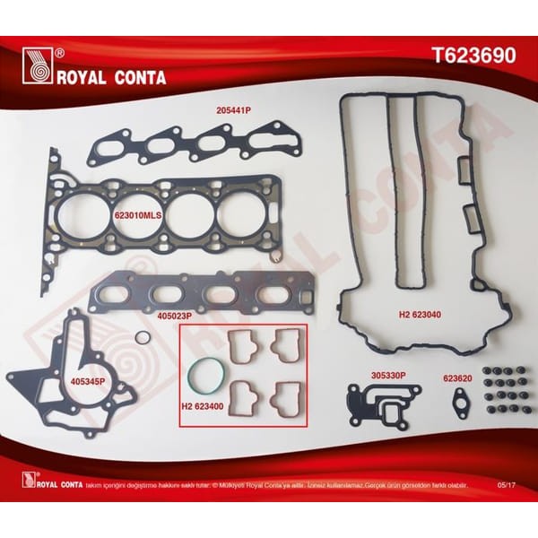 ROYAL T623690 Üst Takım Conta Subap Lastikli Corsa C-D - Astra G-H - Merıva-Zafira-Vectra 1.2-1.4 16