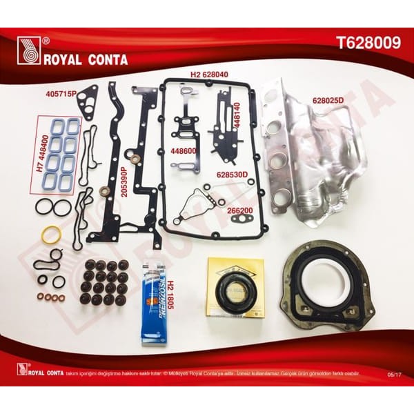 ROYAL T628009 Motor Takım Conta Skt Kec. - Subp.Lastık - Silindir Kapak Contası Sız Transit 2.2 TDCI