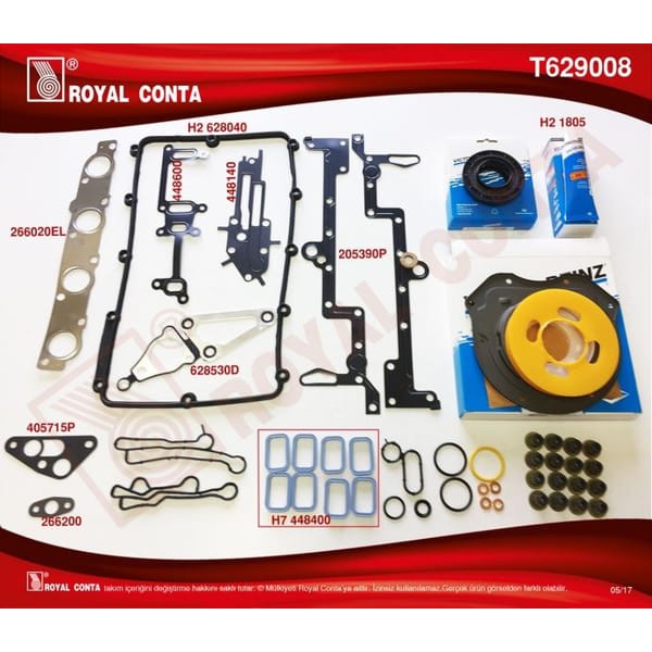 ROYAL T629008 Motor Takım Conta Reınz Kec. - Subp.Lastık - Silindir Kapak Contası Sız Transit 2.2 TD 