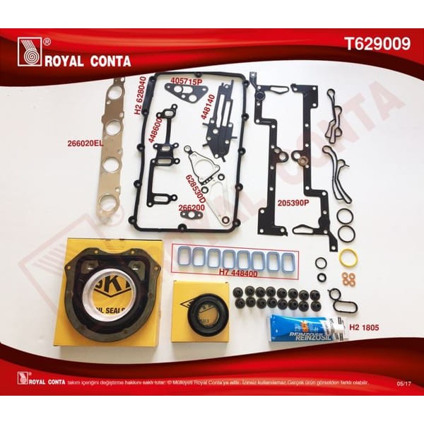 ROYAL T629009 Motor Takım Conta Skt Kec. - Subp.Lastık - Silindir Kapak Contası Sız Transit 2.2 TDCI