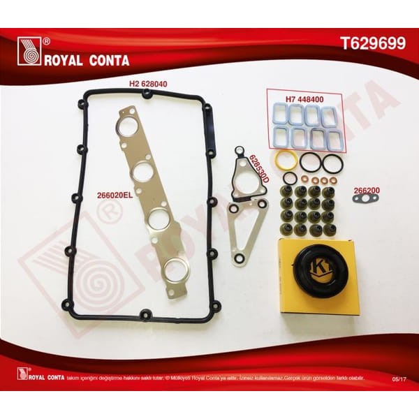 ROYAL T629699 Motor Takım Conta Üst Skt Kec. - Subp.Lastık - Silindir Kapak Contası Sız Transit 2.2 