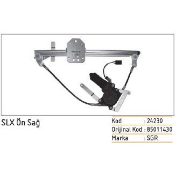 SGR 24230 Cam Krikosu Ön Sağ Doğan Kartal Şahin SLX Motorlu