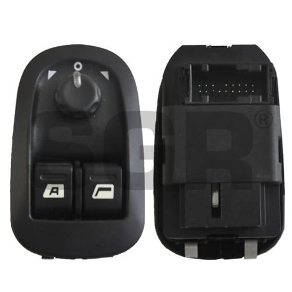 SEGER 25370 Cam Kaldırma Anahtarı Peugeot 206 17Pın Siyah-Çiftli Ayna Ayarlı 