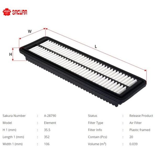 SAKURA A28790 Hava Filtresi I10 1,0 - 1,1 2013 -
