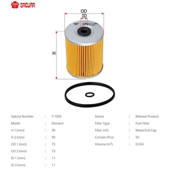SAKURA F1009 Mazot Filtresi Kangoo Megane II Laguna Master Movano 1.9 DCI 2.5 2.8 Dtı S8U