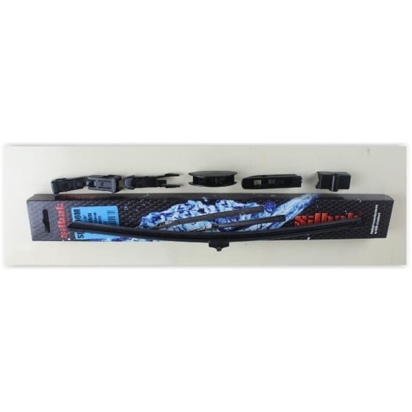 SİLBAK SBE500M Silecek Süpürgesi Muz Tipi 500Mm A, Bc,C2,D Ve U Tipi Kollar Icın Multı Adaptorlu