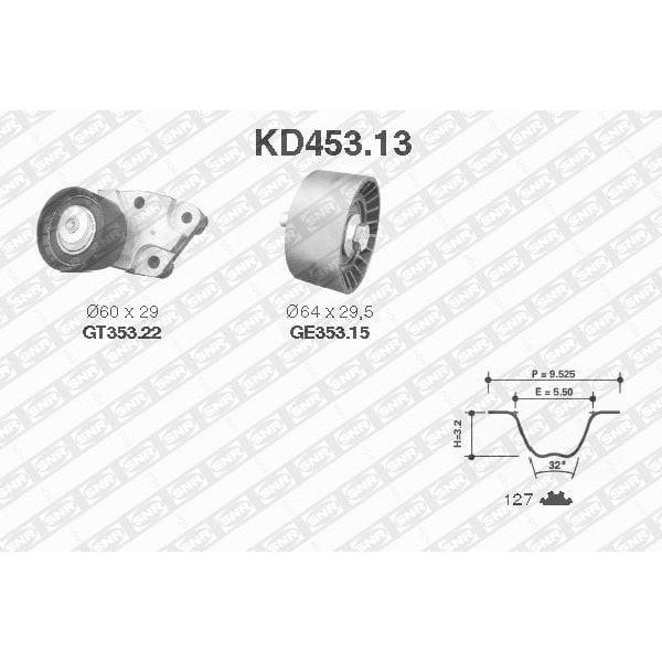 SNR KD45313 Set Triger- 127-250 - Chevrolet Kalos 02-10 1.4 16V Lacetti 04-10 Rezzo 05-10