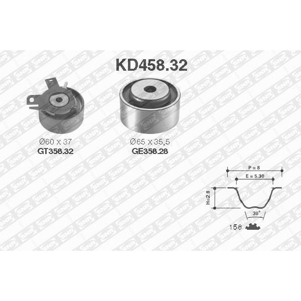 SNR KD45832 Triger Eksantrik Gergi Seti Palio Albea Doblo Marea Brava Bravo 1.6 16V 158X254 
