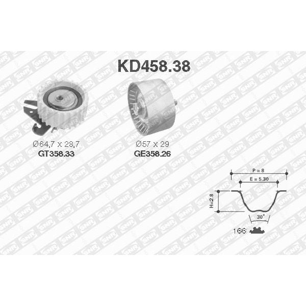 SNR KD45838 Triger Eksantrik Gergi Seti 166X240 Alfa Romeo 145 146 1.6İe 16V 96-01 156 1.6 16V 97-05 