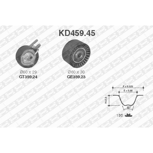 SNR KD45945 Triger Eksantrik Gergi Seti C3 1.4 16V HDI 02- Suzuki 1.4 04-