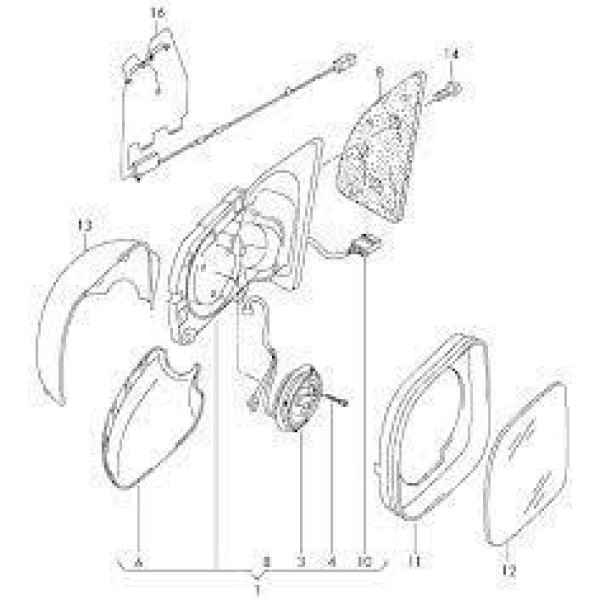 SPJ E-3799 Dış Dikiz Aynası Amarok Elektrikli Ayna 10- Astarlı Kor Noktalı Krom Sol 