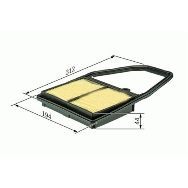 SARDES SA2163 Hava Filtresi Civic 01-06 1.4 1.6 1.7 Vtec 2.0 Type-R Tırnaklı 