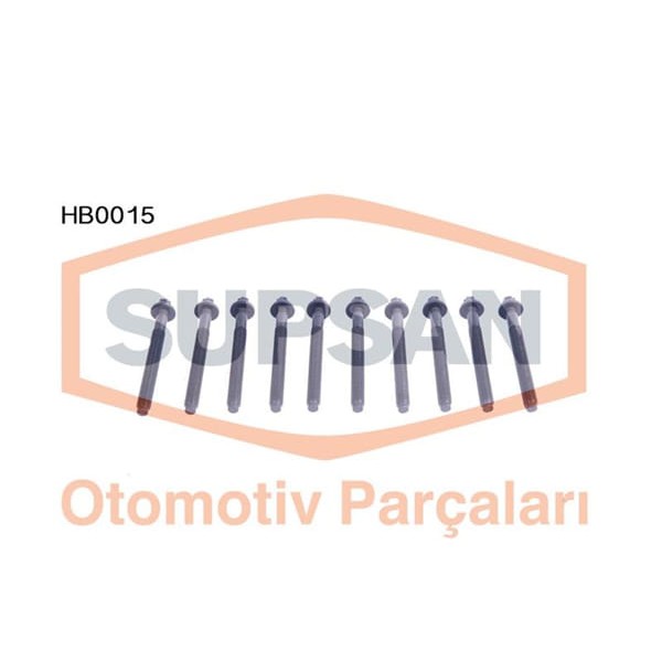 SUPSAN HB0015 Silindir Kapak Saplaması Civatası Partner / Berlingo 1.9D Xud7 Xud9 Dw8 10 Adet
