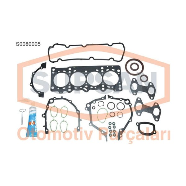 SUPSAN S0080005 Motor Takım Conta Palio Em Doblo Uno 60 Punto Em 1.2 8V Keçelı Silindir Kapaklı