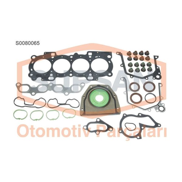 SUPSAN S0080065 Motor Takım Conta Focus / Mazda 2 1.6L 16V Tam Keçelı Subap Lastıklı Skc Lı 