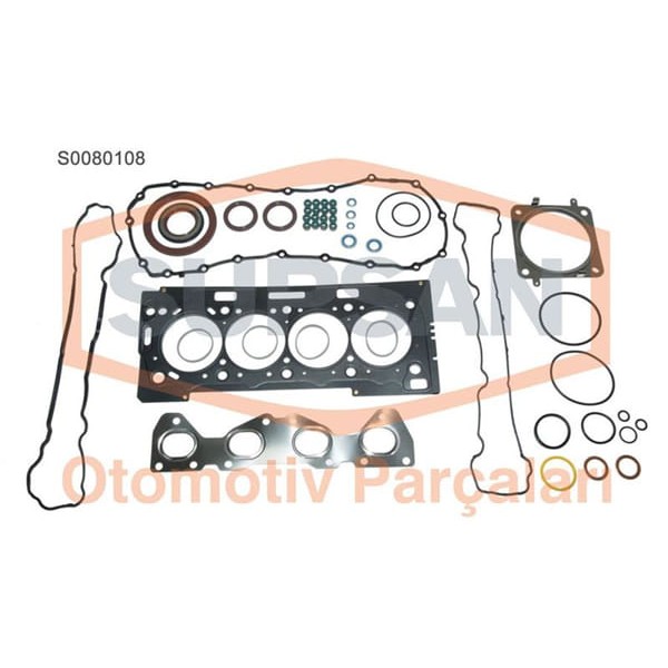 SUPSAN S0080108 Motor Takım Conta 206 307 Partner 1.6 16V Eng. Tu5Jp4 Tam