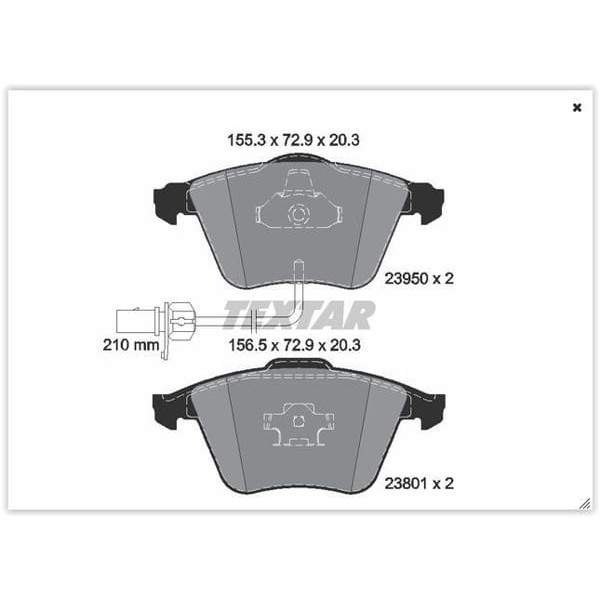TEXTAR 2395001 Fren Balatası Ön Fişli Vectra C 02- 2.8 V6 / A4 04-08 A6 04- A8 03- / Exeo 09- / Focu 