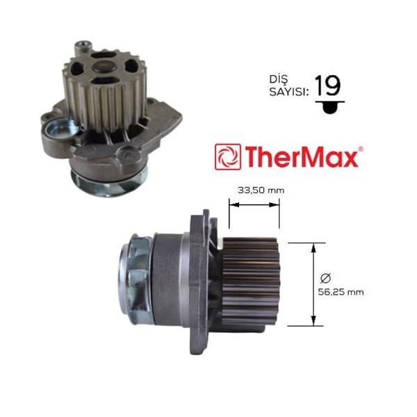 THERMAX T01.163 Devirdaim Caddy III Golf V Jetta III Passat Transporter T5 Octavia 1.9 TDI Fabia Pol 