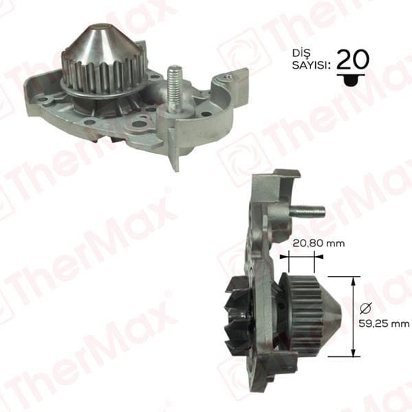 THERMAX T01.174 Devirdaim Su Pompası R19 CLIO Express 1.4 E6J E7J 