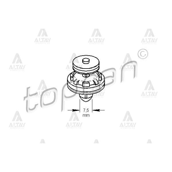 TOPRAN 110530755 Kapı Döşeme Klipsi VW Caddy 04-17 Crafter 06-16 Golf 04-14 Passat 06-11 Polo 02-18 