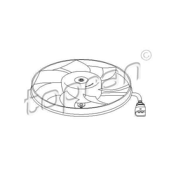 TOPRAN 111284001 Fan Motoru-295 Mm 150W (VW Caddy 04- Golf 04-14 Passat 06-15 Audi A3 04-13 Seat Leo