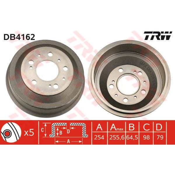 TRW DB4162 Fren Kampanası 18Q Ducato 94-02 / Boxer 94-02 / Jumper 94-02 254X98