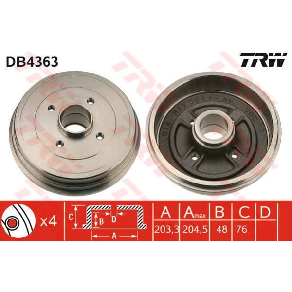 TRW DB4363 Fren Kampanası CLIO III 05- Modus 04- 