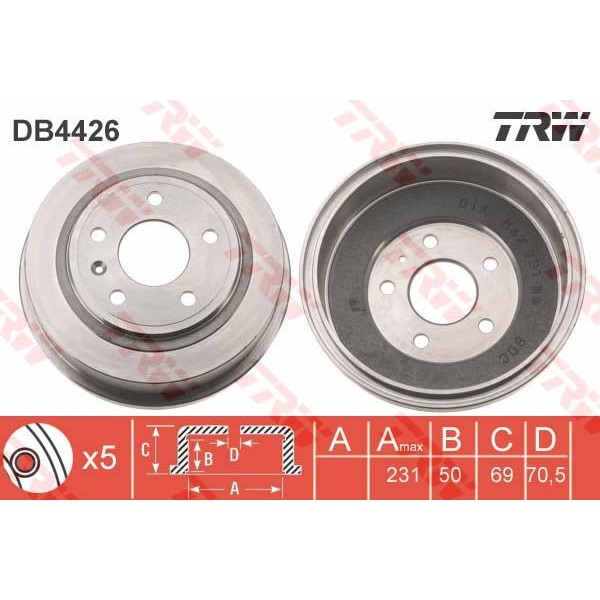 TRW DB4426 Arka Kampana Zafira F75 1.6 16V 99-05 