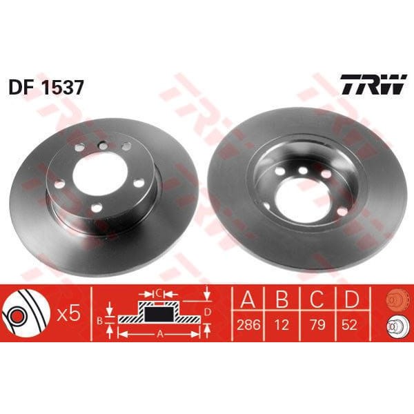 TRW DF1537 Fren Diski Ön Bmw 3 E36 Düz 286Mm