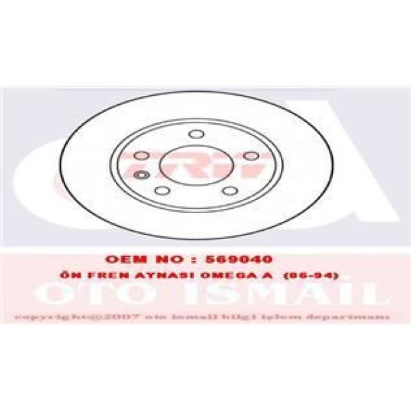 TRW DF1612 Fren Diski Ön Omega A 86-94 Düz 258Mm 