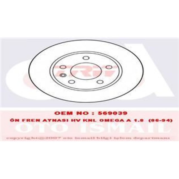 TRW DF1614 Fren Diski Ön Omega A 86-94 Havalı 258Mm