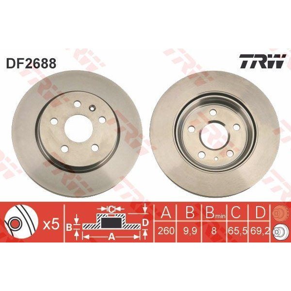 TRW DF2688 Fren Diski Arka 900 93- 