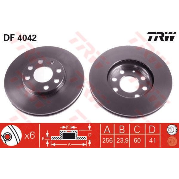 TRW DF4042 Fren Diski Ön Astra G 98- Havalı 256Mm