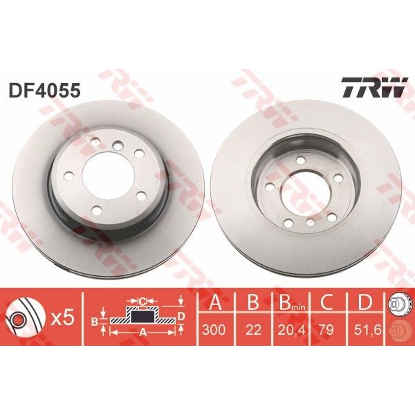 TRW DF4055 Fren Diski Ön Bmw 3 E46 99- Bmw Z3 Bmw Z4
