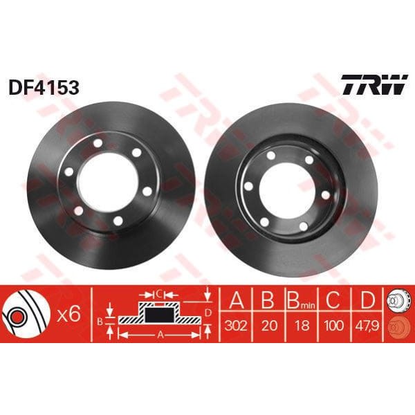 TRW DF4153 Fren Diski Ön Land Cruiser 81-02 Havalı 302Mm 