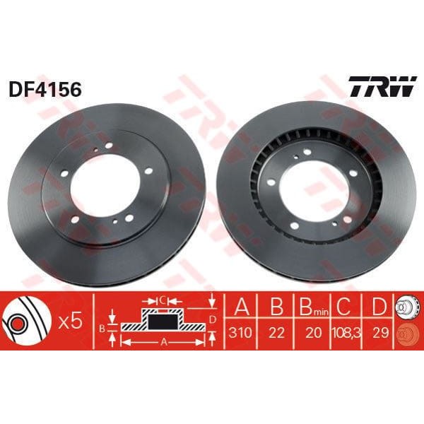 TRW DF4156 Fren Diski Ön Grand Vitara 98-05 Havalı 310Mm
