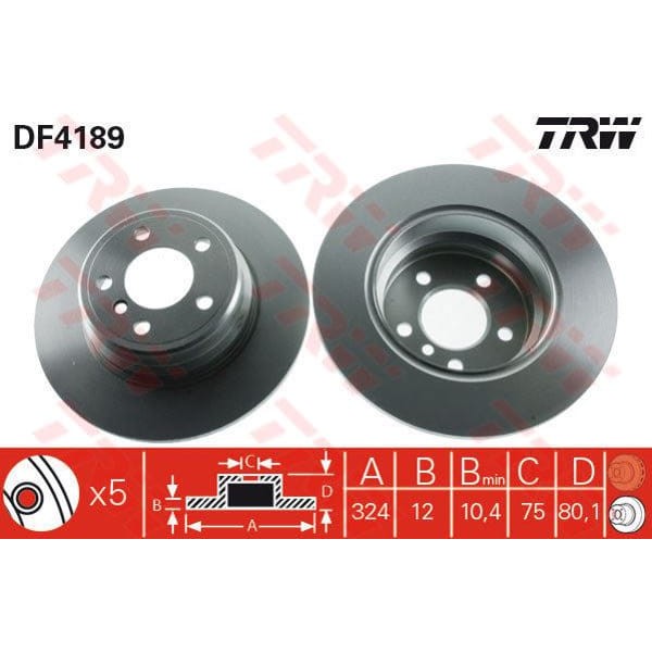 TRW DF4189 Fren Diski Arka Bmw X5 E53 00- 