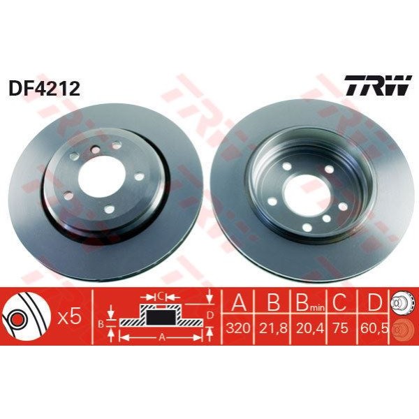 TRW DF4212 Fren Diski Arka Bmw 3 E46 00-05 Havalı