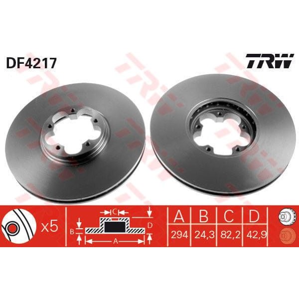 TRW DF4217 Fren Diski Ön Transit V184 Arkadan Çekıslı Havalı 293,6Mm 
