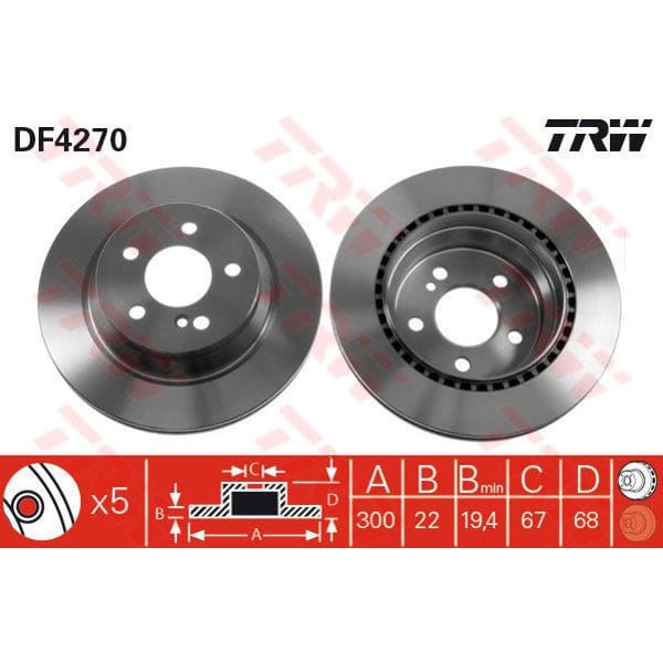 TRW DF4270 Fren Diski Arka 5D 300Mm W211 E Serisi 02- 