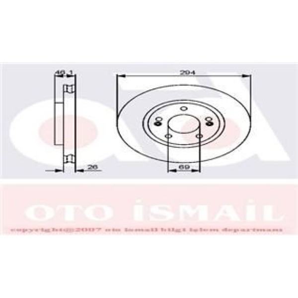 TRW DF4443 Fren Diski Ön Santafe 00- Trajet 99- Havalı 294Mm 
