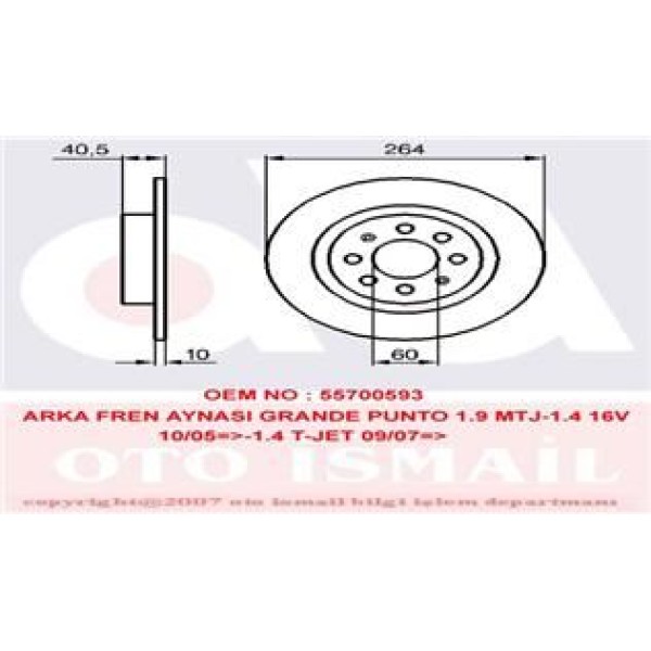 TRW DF4740 Fren Diski Arka Punto Evo 09- / Corsa E 14- Adam 13- Düz 264Mm