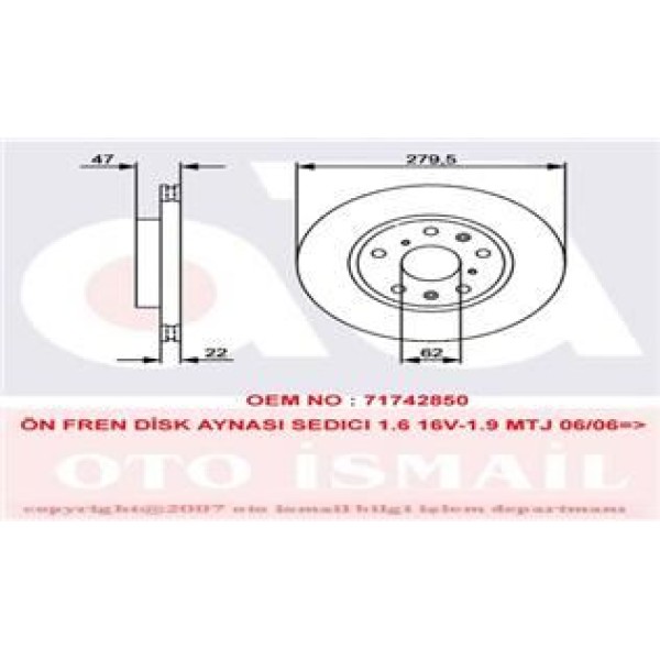 TRW DF4741 Fren Diski Ön Sedıcı 06- / Sx4 06- Havalı 280Mm 