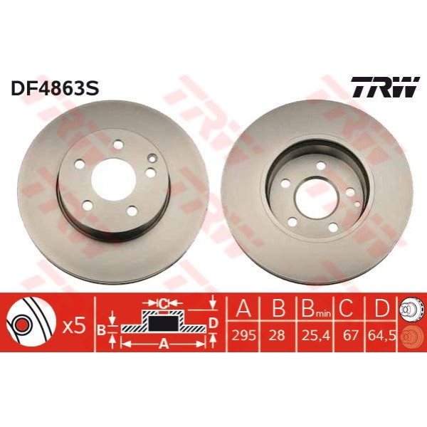 TRW DF4863S Fren Diski Ön Mercedes W204 W212 W207 07- 