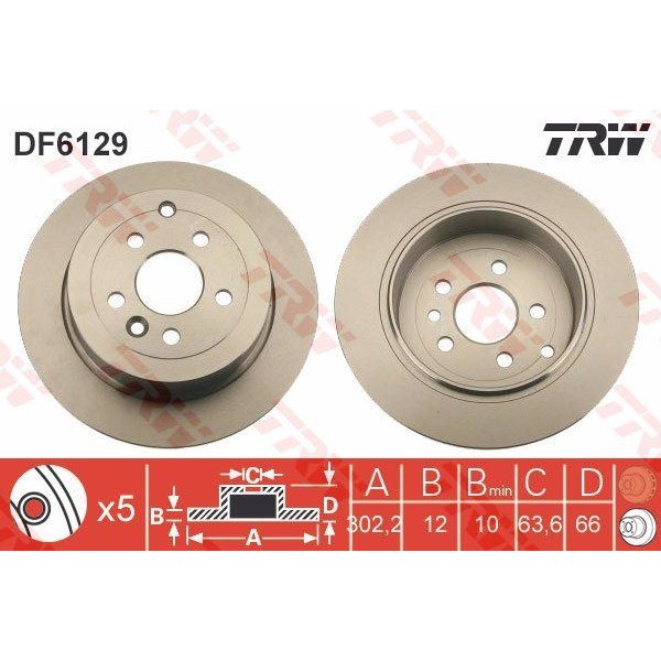 TRW DF6133S Fren Diski Ön Golf Vıı 12- Tiguan / A3 / Octavia 13- Havalı
