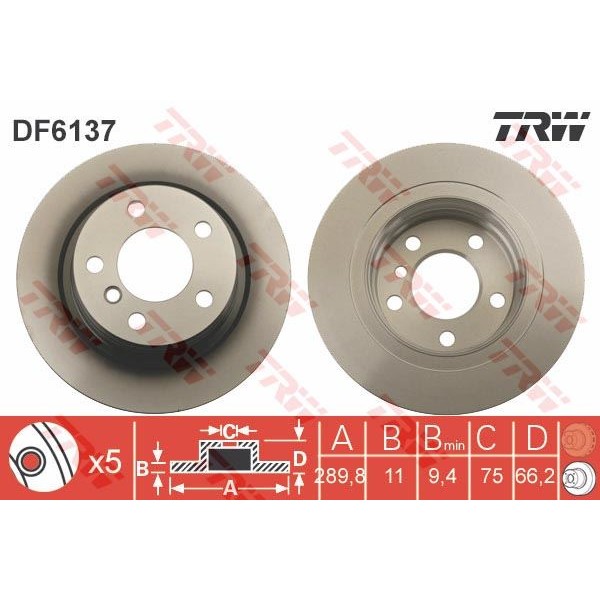 TRW DF6137 Fren Diski Arka Bmw 1 F20 10- 