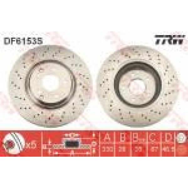 TRW DF6153S Fren Diski Ön Mercedes W203 W209 00-07 Havalı 330Mm 